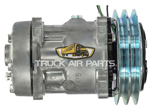 TruckAir Parts 03-3717 - Sanden SD7H15 Flex Compressor, R134A, 24V, 2 Groove, 152mm Clutch